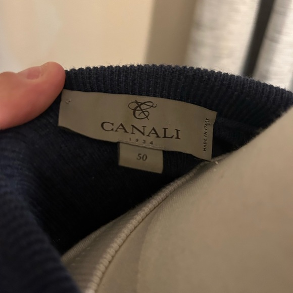 Canali Suede Elbow Patch Button-Up Cardigan - Picture 5 of 6